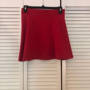 Red polyester shirt skirt
